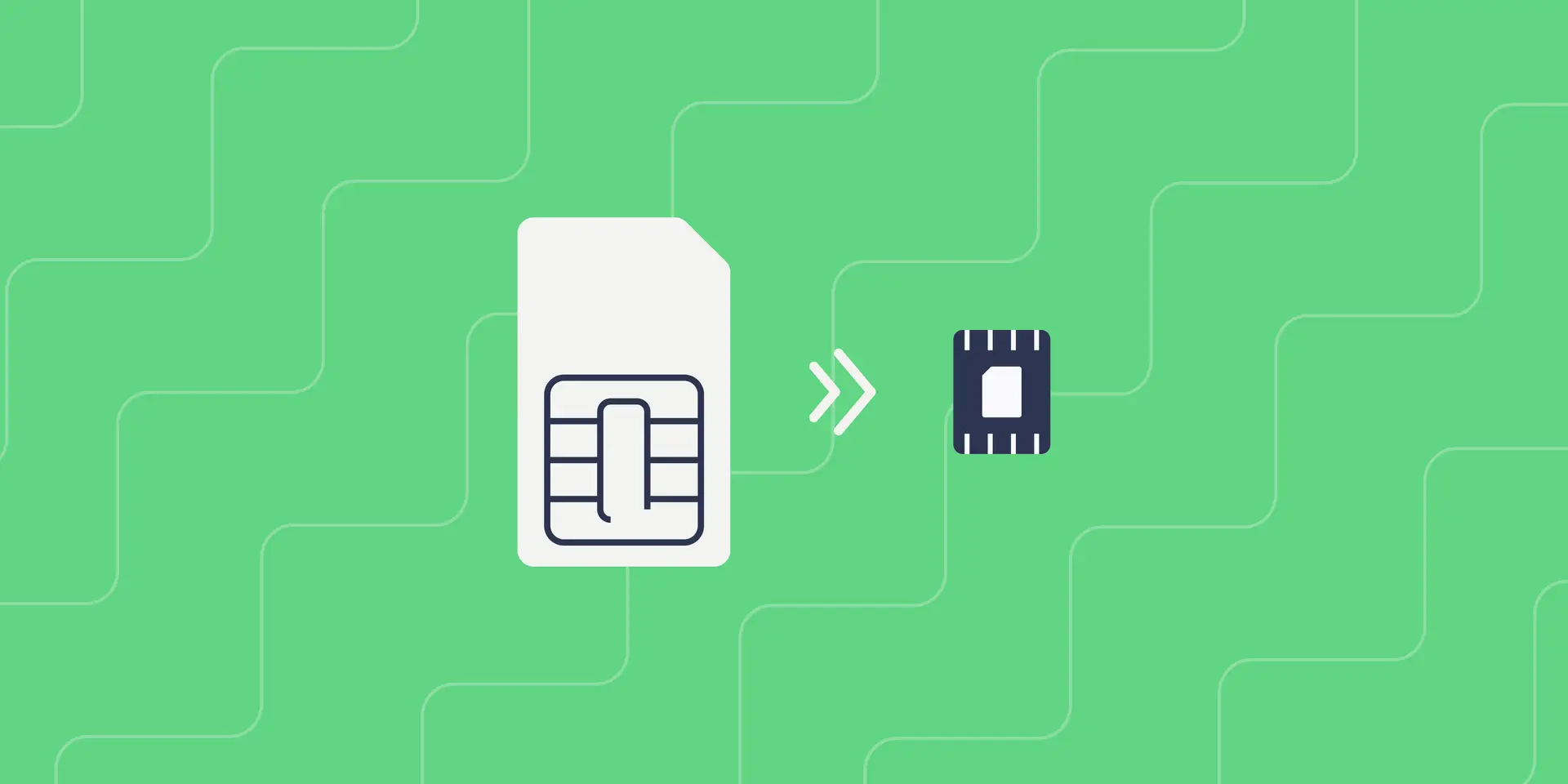 Illustration: physical SIM card >> eSIM