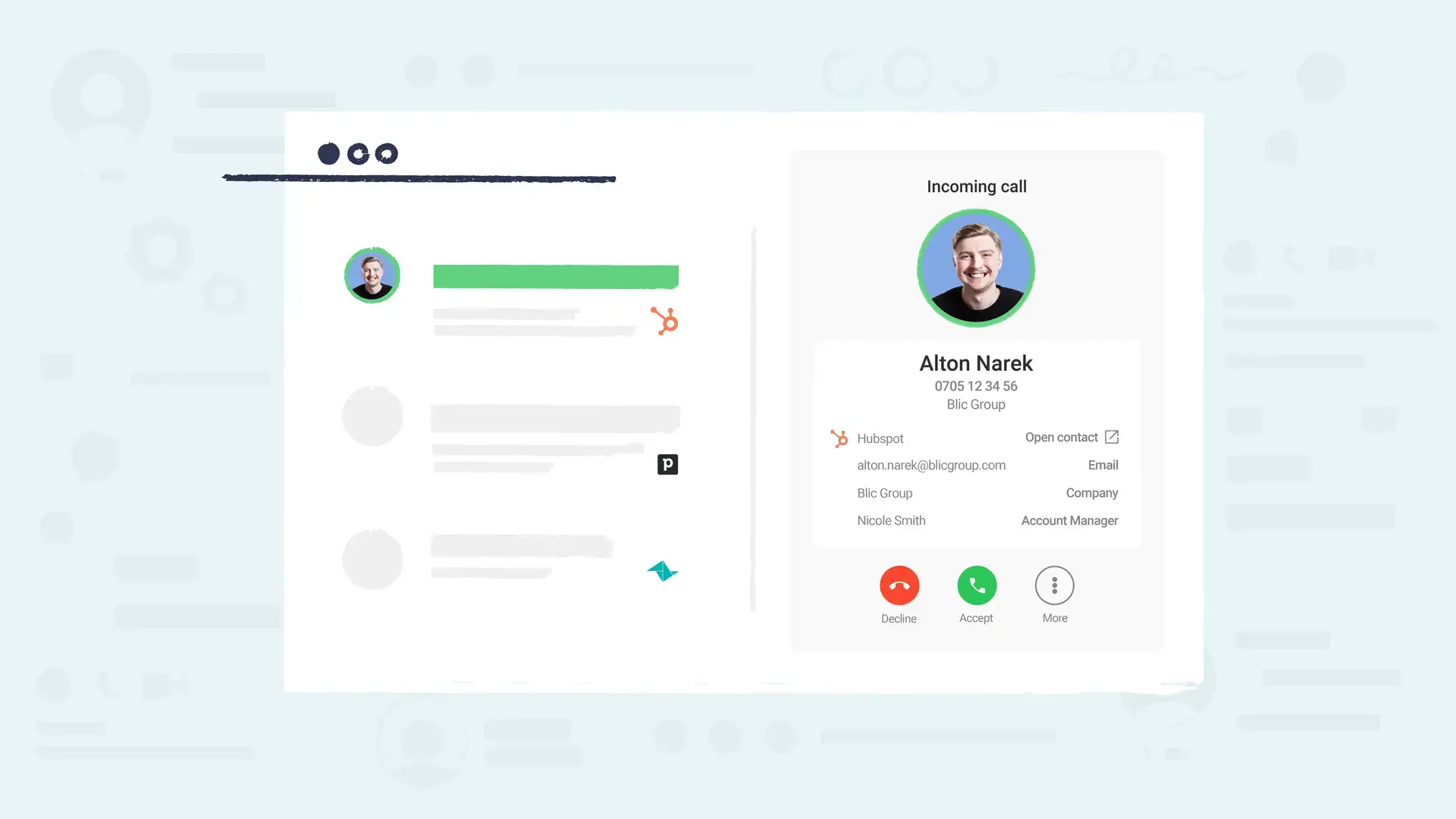 Contact lookup card